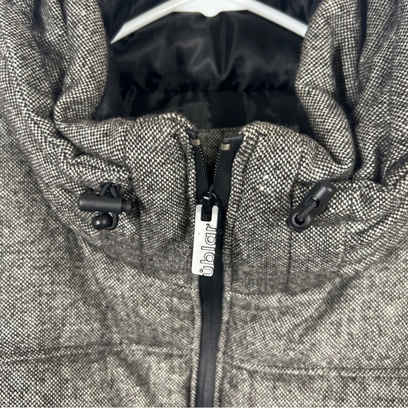 Ublar Wool Down Blend Gray Quilted Puffer Coat Large - Picture 7 of 9